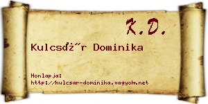 Kulcsár Dominika névjegykártya